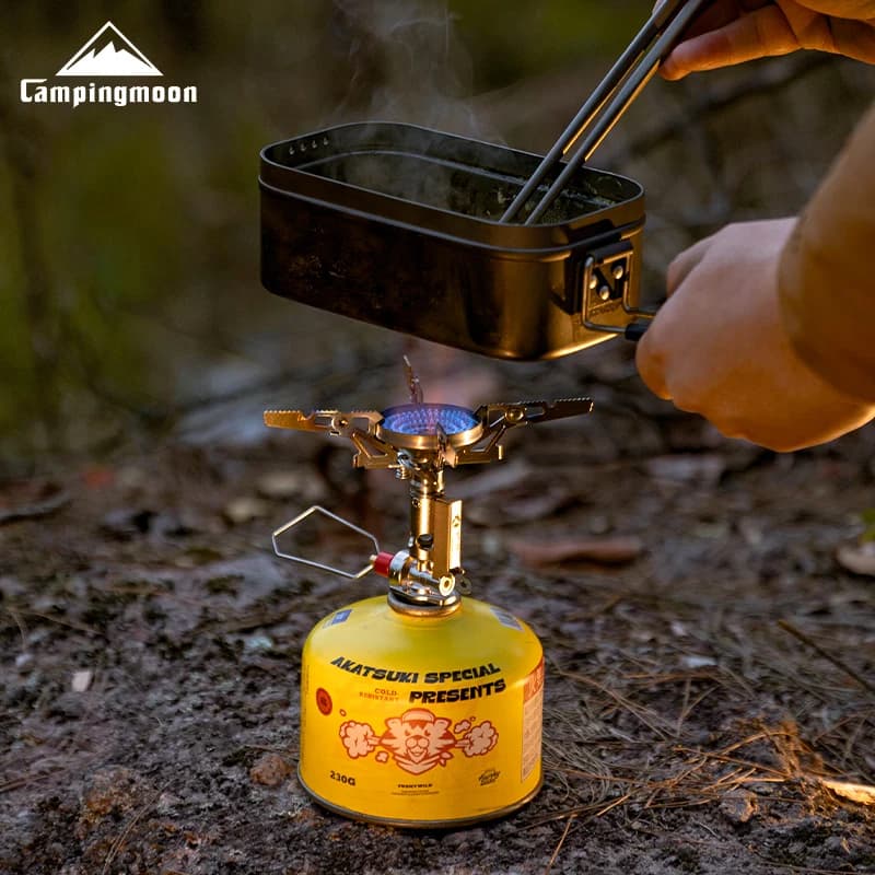 CAMPINGMOON XT-2F Gas cooker Portable from External with Integrated Voltage Stabilizer, High Power, Windproof, for Hiking and Camping