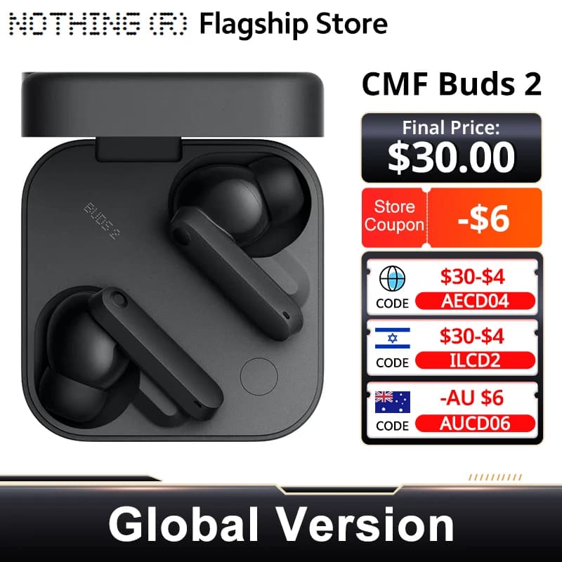 CMF Buds 2 Up to 13.5 hours of continuous playback 11mm PMI Driver with Dirac Opteo™48 dB Hybrid ANC 6-mics Clear Voice Tech