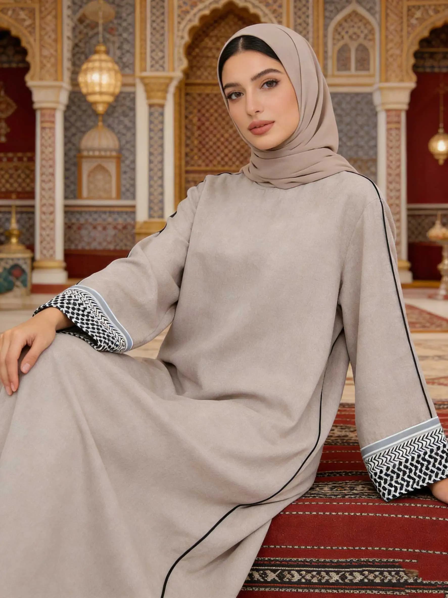 Elegant Muslim Abaya for Ramadan 2026, Fashion Cardigan, Luxury Islamic Long Dress for Eid, Dubai Caftano