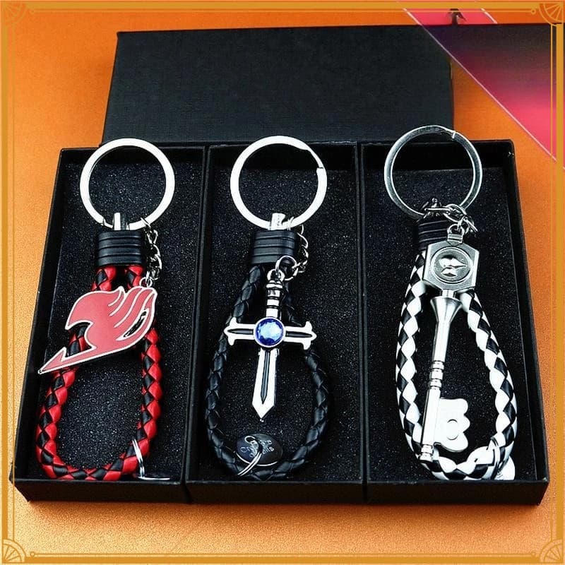 Pop anime peripheral Fairy Tail Keychain Naz Pendant Hobbit Lucy Guild Logo Star Spirit Backpack Accessories Gift