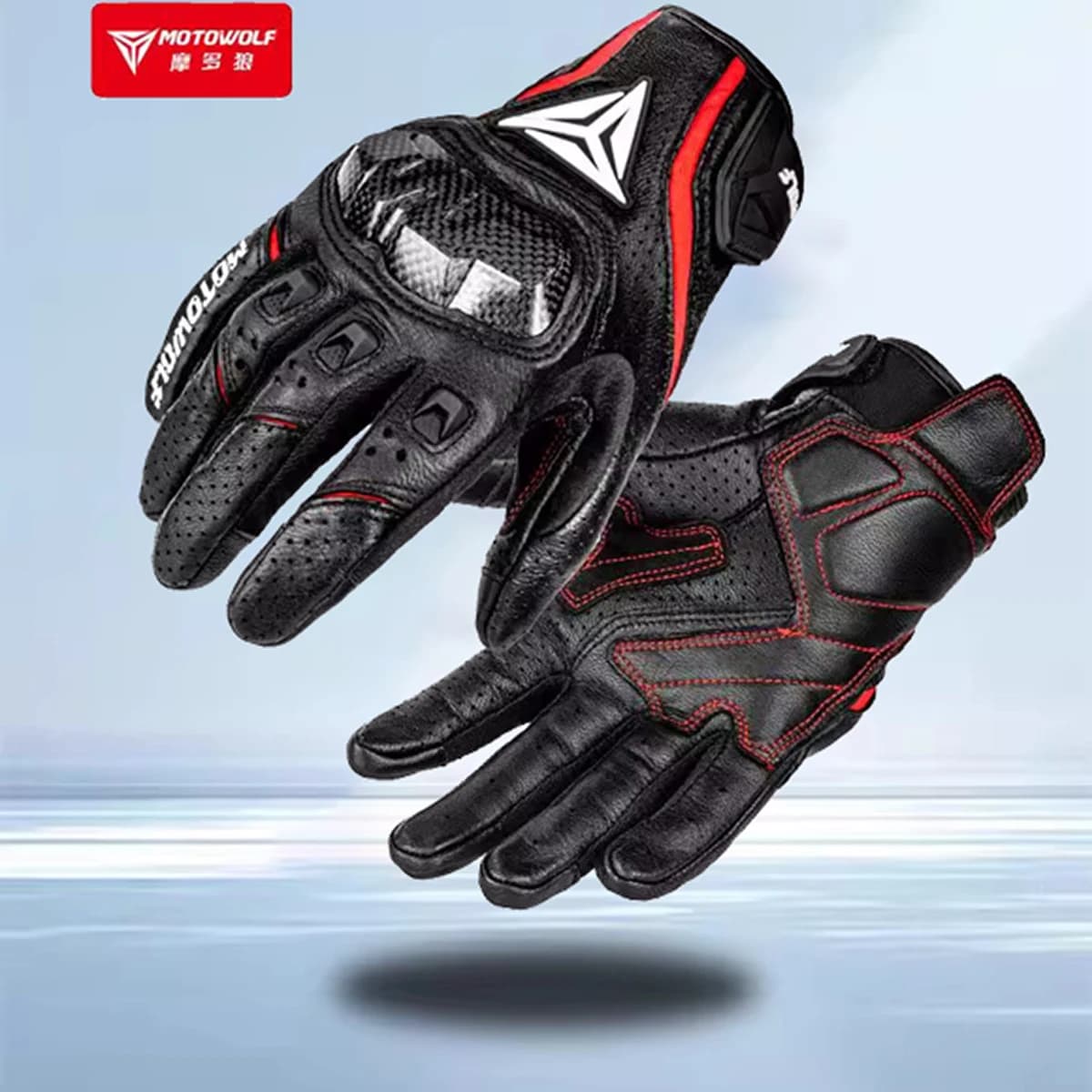 Guanti sportivi da corsa per moto bianchi Uomo Donna Pelle Estate Equitazione Guanto per nocche in fibra di carbonio Accessori per motocross e fuoristrada