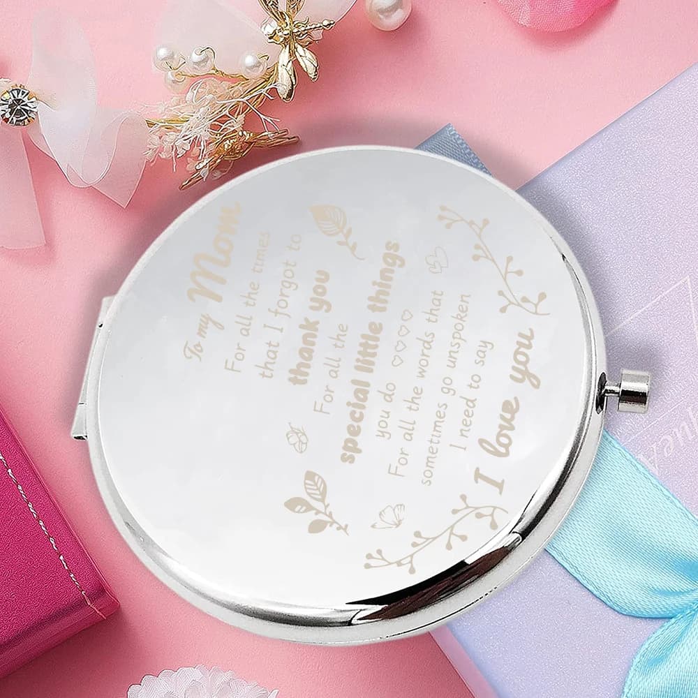 Specchietto da trucco pieghevole personalizzato, regalo personalizzato con nome per donna, regalo per proposta damigella d'onore, regalo di nozze, incisione laser personalizzata