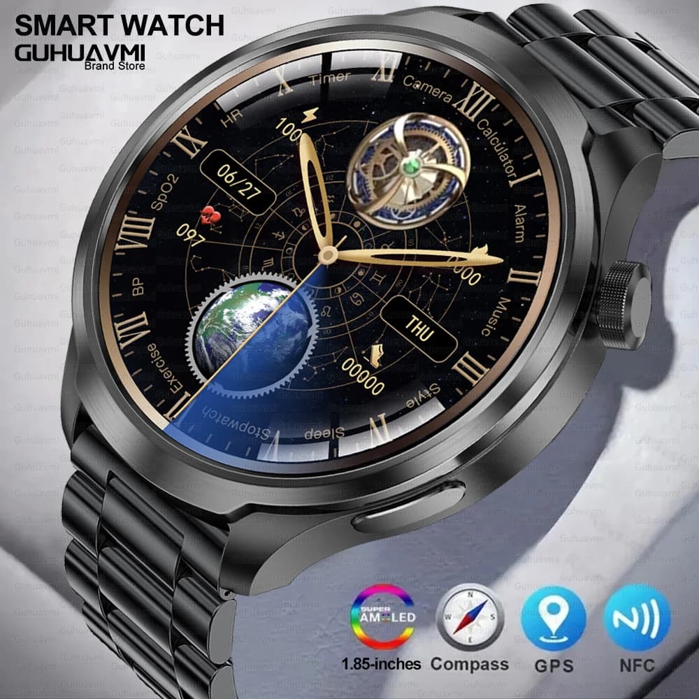 2025 Nuovo Militare GPS Sport Orologi Intelligenti Uomo 1.85 AMOLED Schermo Bussola Altimetro Frequenza Cardiaca BP NFC Chiamata Bluetooth Smart Watch