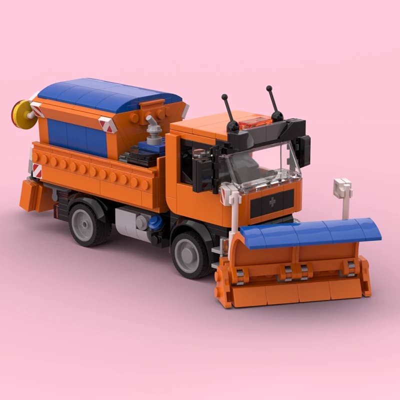 443PCS MOC Spazzaneve Camion Modulare Ingegneria Modello di Veicolo Building Blocks FAI DA TE Assemblaggio Creativo Giocattoli Regalo