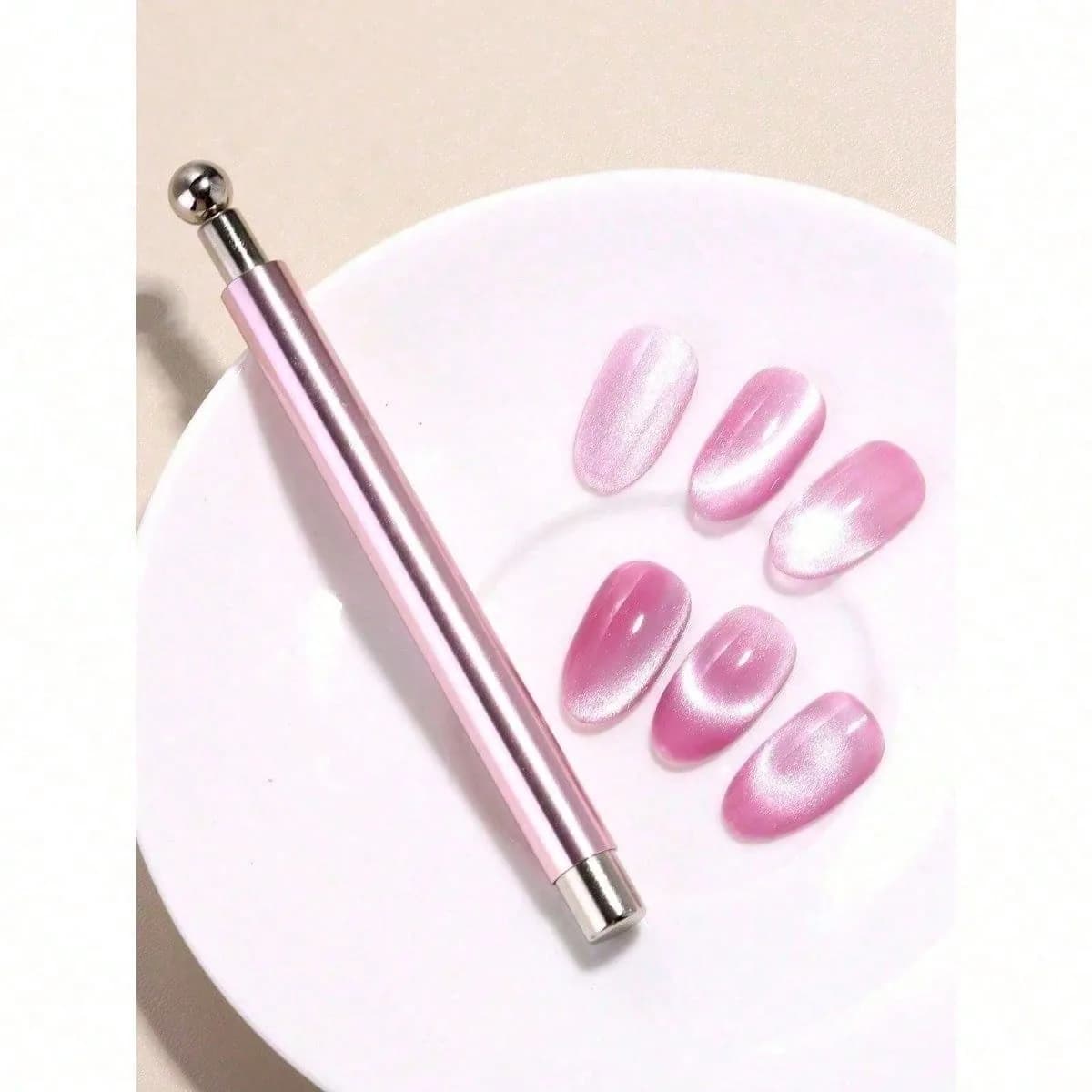 Double-Headed Cat Eye Nail Magnet Magnetic Pen Tool Sets Multifunctional Powerful Magnetic Cat Eye Gel Nail Polish Steel Ball Suction Art Design Accessories Wood Tools For Home Diy Salon Studio