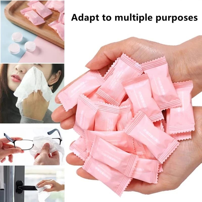 10-100pcs Compressed Towel Tablets, Disposable & Portable for Face Cleansing, Travel, Camping, Salon, Instant Wet, Must-Have
