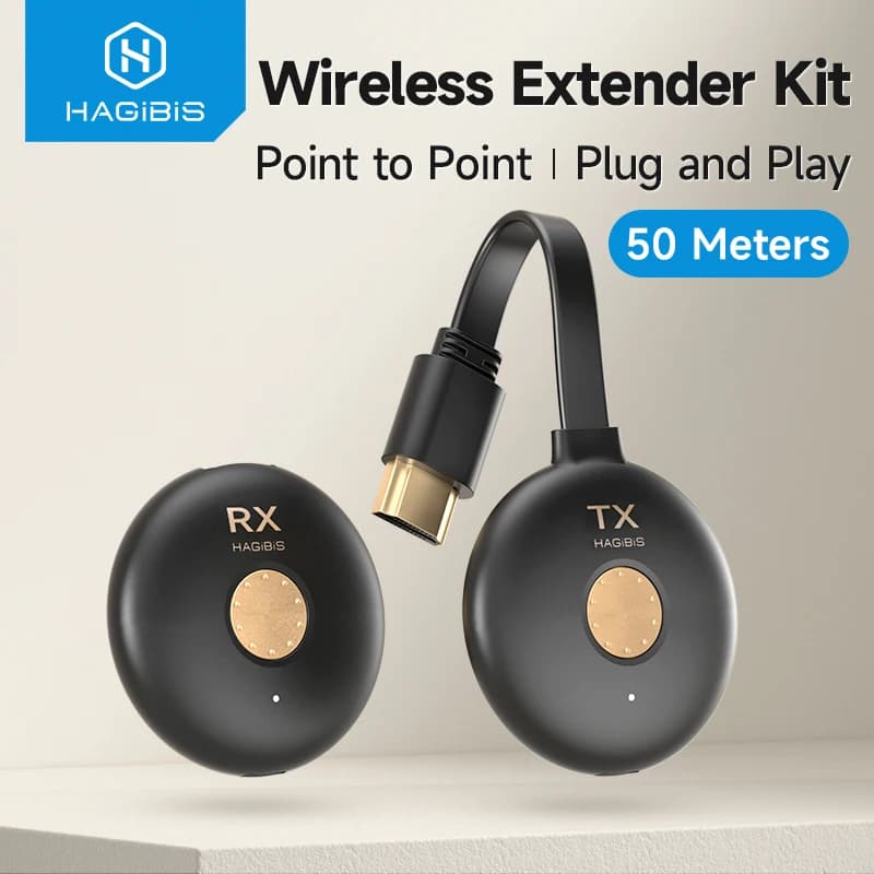 Hagibis Kit di estensione trasmettitore e ricevitore wireless compatibile HDMI Dongle adattatore display per laptop Proiettore TV Netflix PS