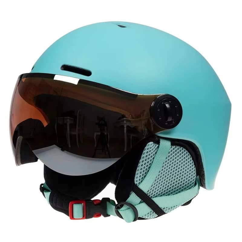 Casco da Sci Ultraleggero In-Mould con Occhiali, per Sport Invernali, per Bambini e Adulti