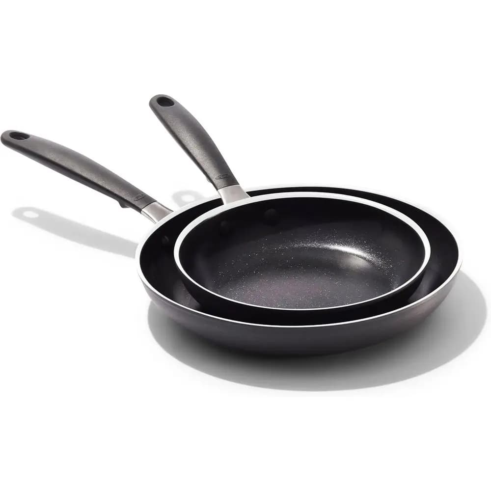 Set di Padelle Antiaderenti, Misure 8 e 10 Pollici, Padelle Adatte al Forno con Manici in Silicone Resistenti al Calore