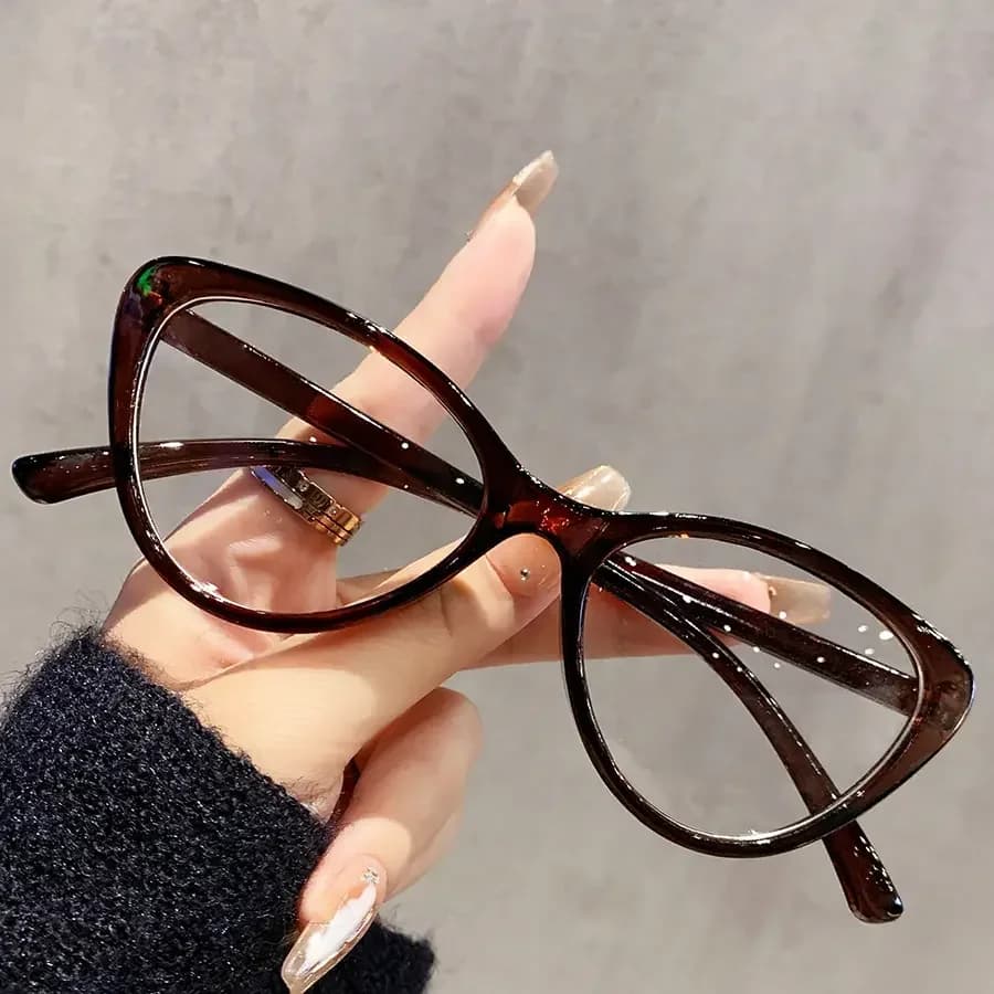 1 paio di occhiali leggeri con montatura in PC, lenti trasparenti quadrate minimaliste - Blocco della luce blu, montatura completa, per l'uso quotidiano e casual