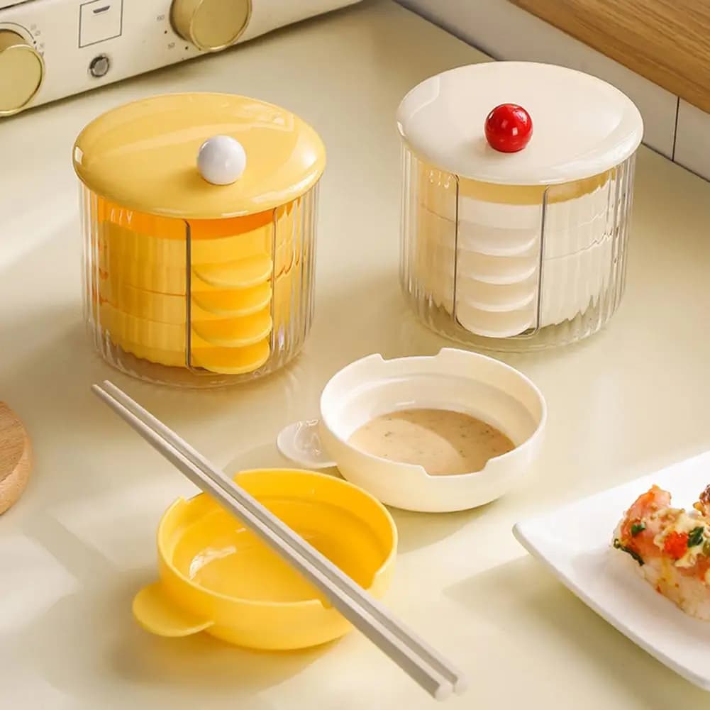 Practical Divided Sauce Dish, Stackable Spice Container Set For Serving Multiple Dips And Keeping Condiments Separate And Tidy