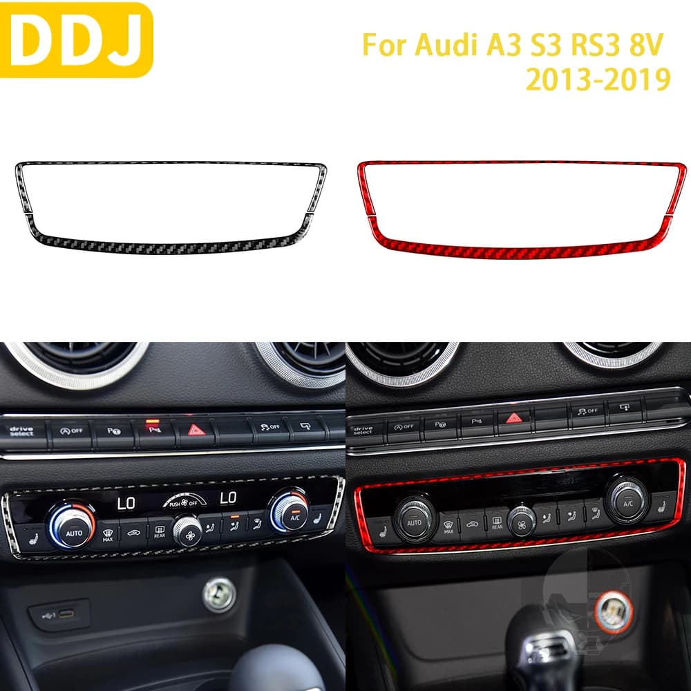 Reale In Fibra di Carbonio Auto Aria Condizionata Manopola Trim Telaio Per Audi A3 S3 RS3 8V 2013 2014 2015 2016 2017 2018 Accessori Styling