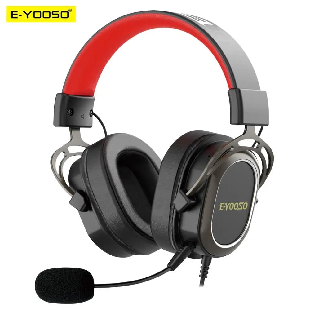 E-YOOSO H2722D Cuffie da Gioco, da 3,5mm Suono Surround Cuffie Auricolari per Computer PC Auricolari Microfono per PS4 Switch Xbox-one