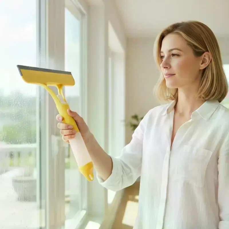 Tergivetro 3-in-1 con Spruzzatore Manuale e Ugello per la Pulizia di Finestre, Specchi e Pareti del Bagno