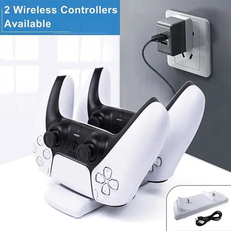 Doppio caricabatterie rapido per controller wireless PS5 Stazione dock di ricarica USB tipo C per accessori per console di gioco Joystick Gamepad PS5
