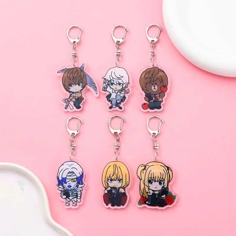 1/9 Pezzi Portachiavi in Acrilico Anime Death Note, Ciondolo Carino per Zaino, Accessori Divertenti per Borsa, Decorazione, Regali per le Feste
