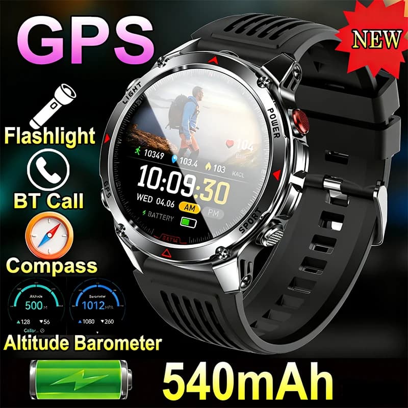 Outdoor cycling racing clock GPS compass 540 mAh Sport Fitness Data Route location Navigation Call Cardiofrequencymetro Smartwatch