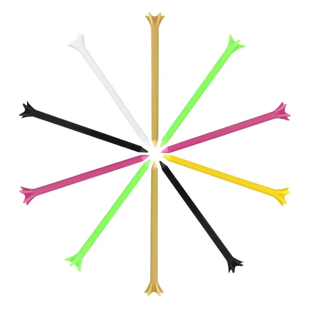 Confezione da 5-8 magliette da golf in plastica PE premium da 10 pezzi, ricambio per tee con artiglio a corona, 83 mm