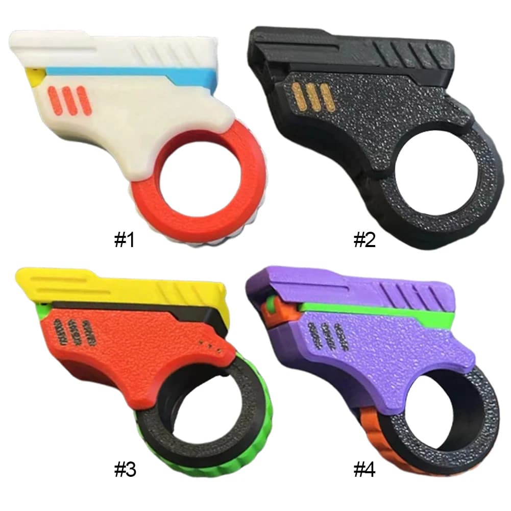 Spinner a mano in metallo stampato in 3D Riduzione efficace dello stress Giocattoli agitati per adulti Giocattoli a pistola piccola per l'ansia e gli soppresori del ADHD