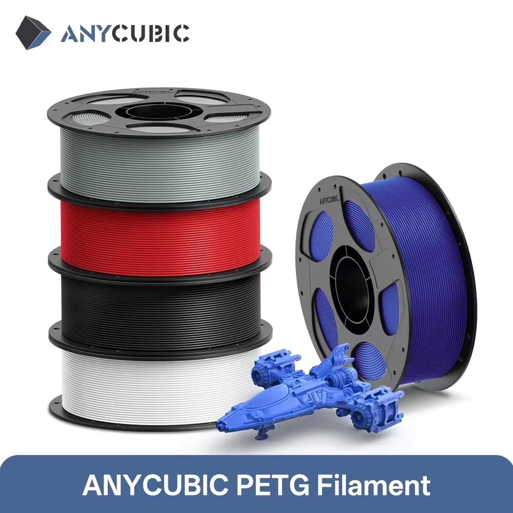 ANYCUBIC PETG Filament for 3D Printer, 1kg/roll, Multicolor, 1.75mm, 3D Printing Plastic, Compatible with Kobra 3 Combo S1C