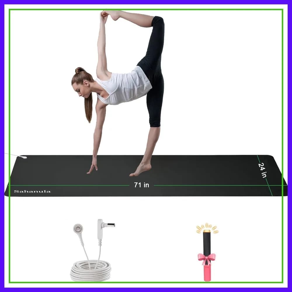 Tappetino Yoga Antiscivolo Migliorato 71x24 pollici con Cavo da 15 piedi per Sonno, Meditazione e Riduzione dell'Ansia