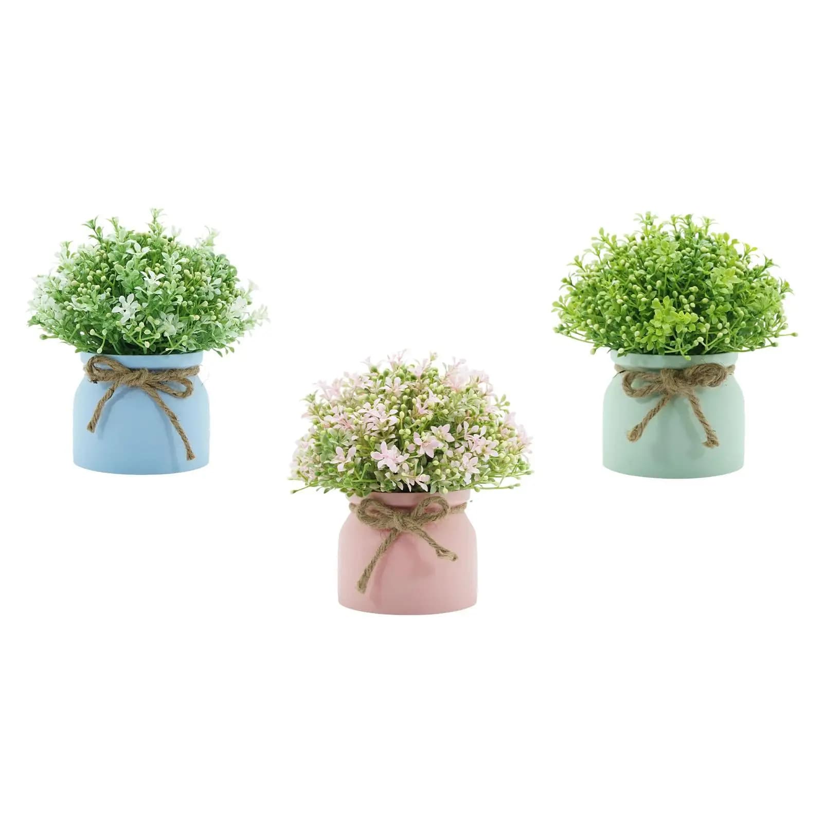 Floral composition of fake orchid flowers Small artificial plants in pot