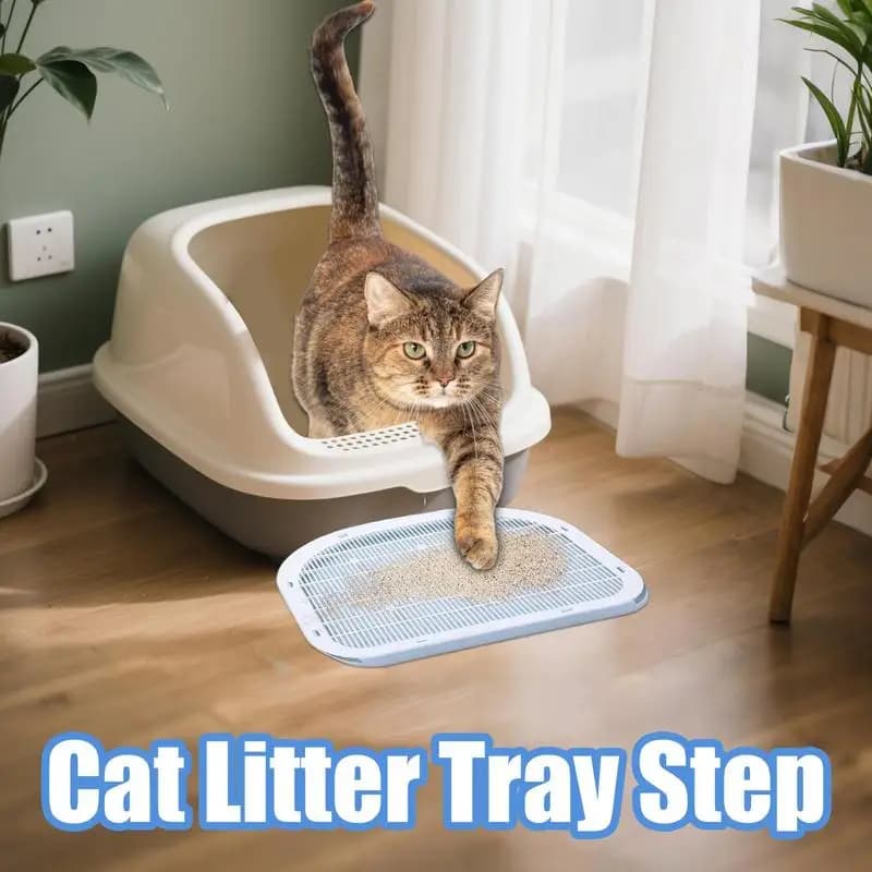Rampa per lettiera per gatti Vassoio per lettiera per gatti Tappetino per scale lavabile rialzato Vassoio per pavimenti in moquette per appartamento interno Soggiorno ad angolo Senior