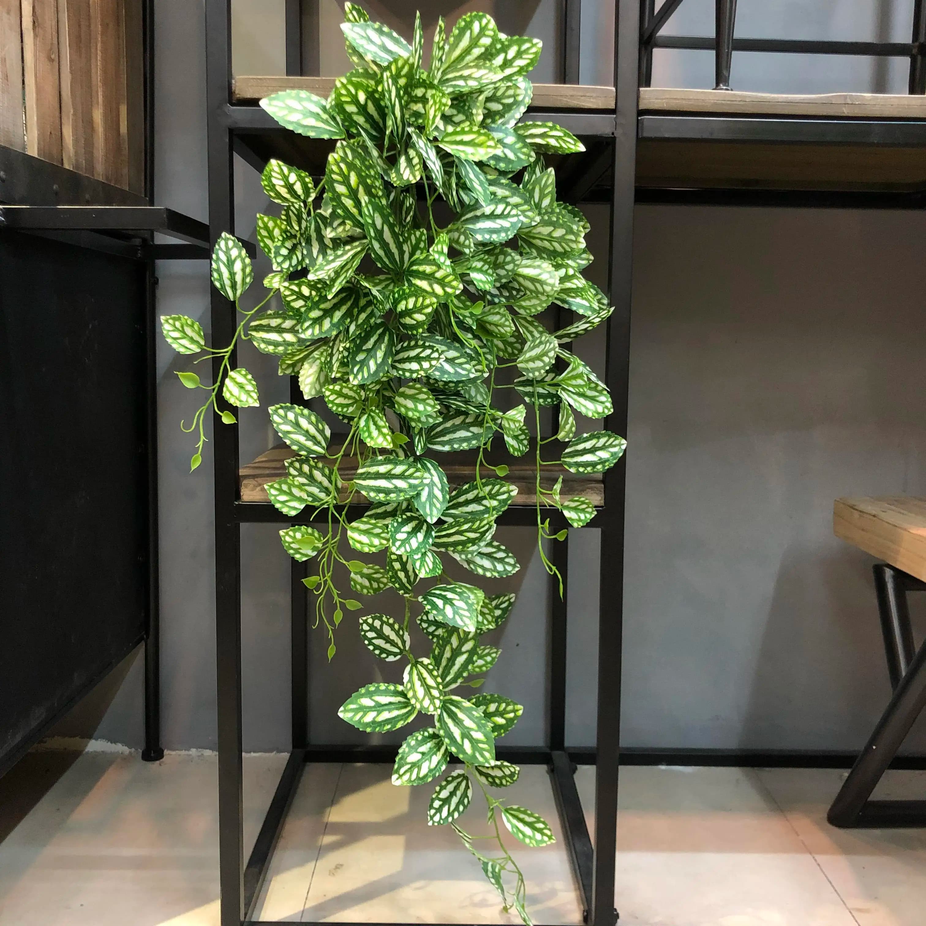 100 cm artificial green tropical vine foliage fake plants suspended leaves in rattan garland decoration home garden wall decoration