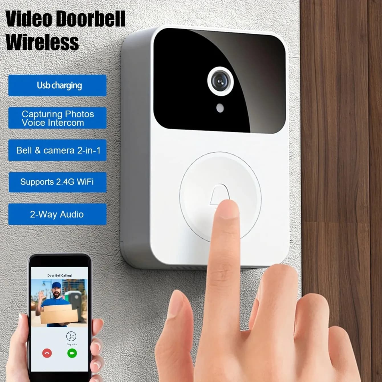WIFI Video Doorbell Camera Wireless IR Night Vision Smart Home Security HD Door Bell Two Way Intercom Voice Change For Home
