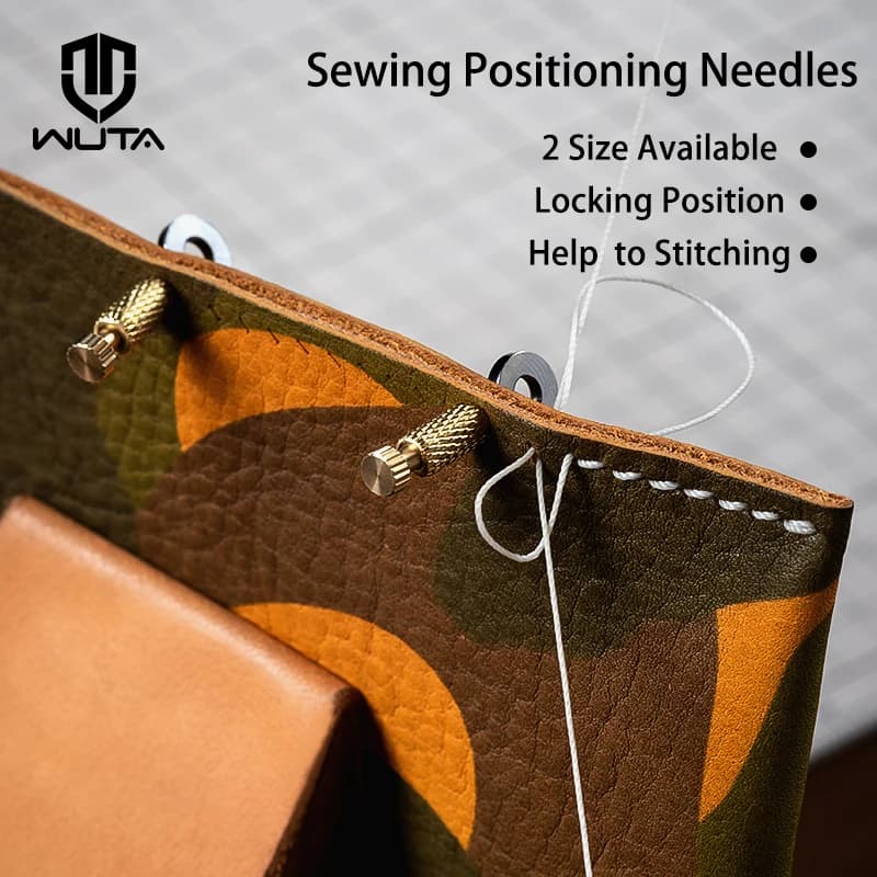 WUTA Strumenti artigianali in pelle fai-da-te Sutura in pelle Posizionamento Ago Posizione per cucire a mano Strumenti posizionati Strumento fisso per cucire 10 pezzi / set