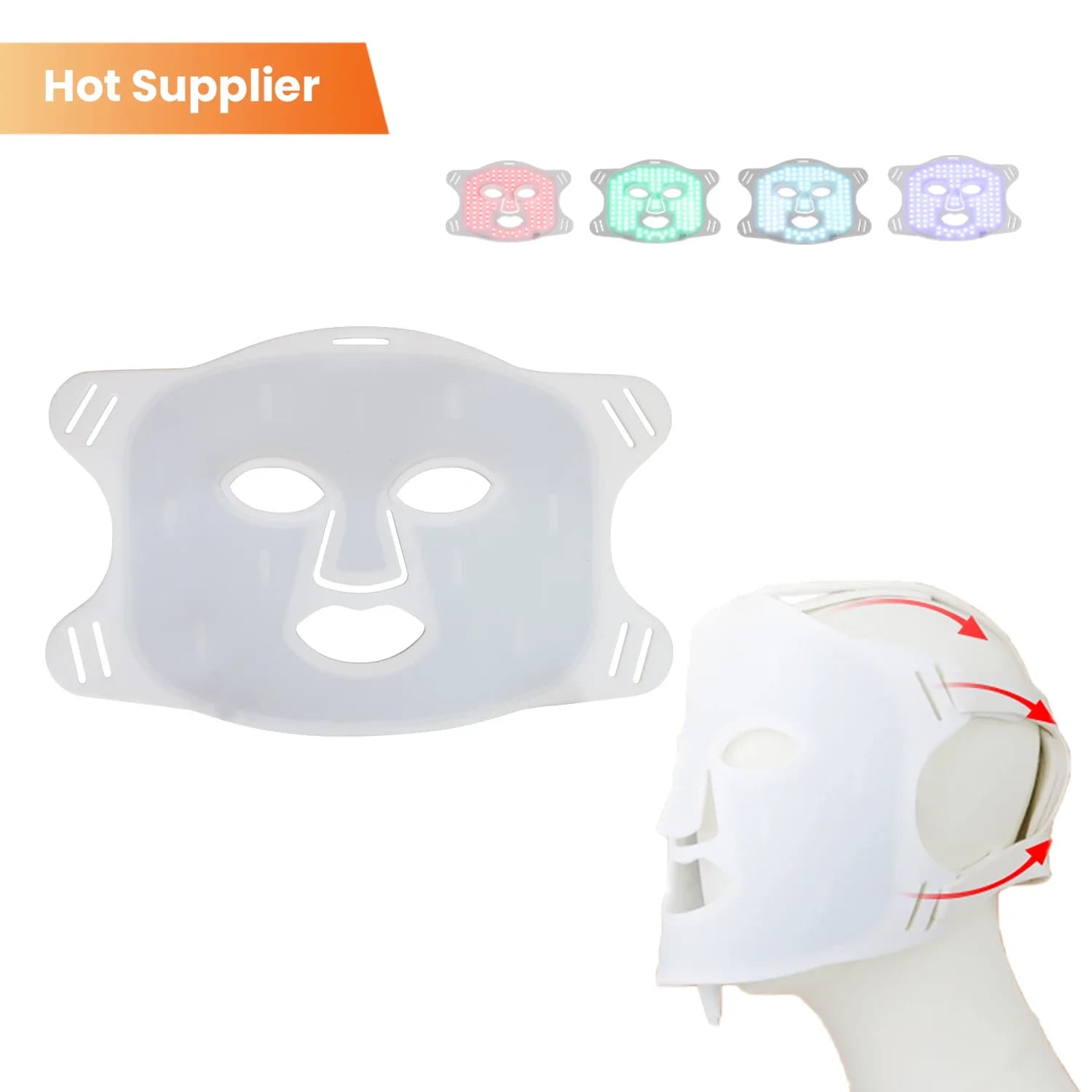 Terapia della luce a infrarossi professionale in silicone a 4 nuclei Terapia della luce a LED facciale Terapia della luce per maschera facciale a LED