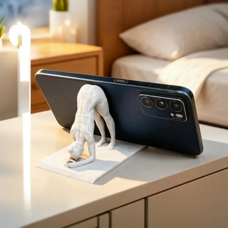 3D Printed Yoga Girl Phone Stand,Creative Meditation Figurine Holder,Stable Desk Ornament for Home Office Decor,Gift for Friends
