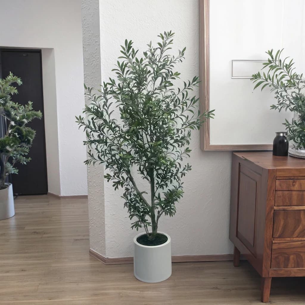 Custom Faux Plastic Potted Olive Plants Artificial Olive Tree For Indoor Outdoor Fake Olive Tree Artificial Decor