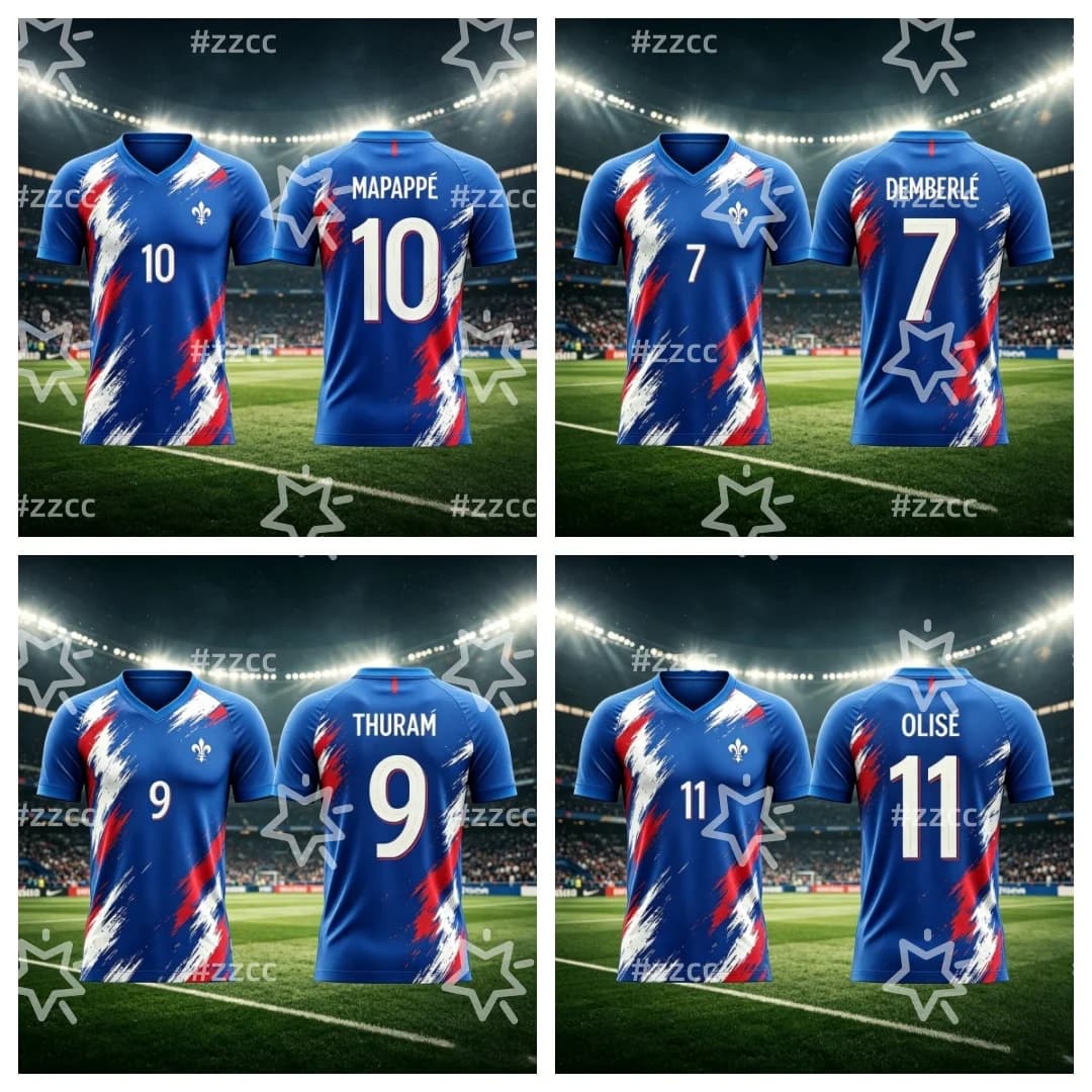 2026 France national team football jersey Mbappé No.10 jersey Summer Sports Men's T-Shirt Kid's Clothing Woman cycling jersey