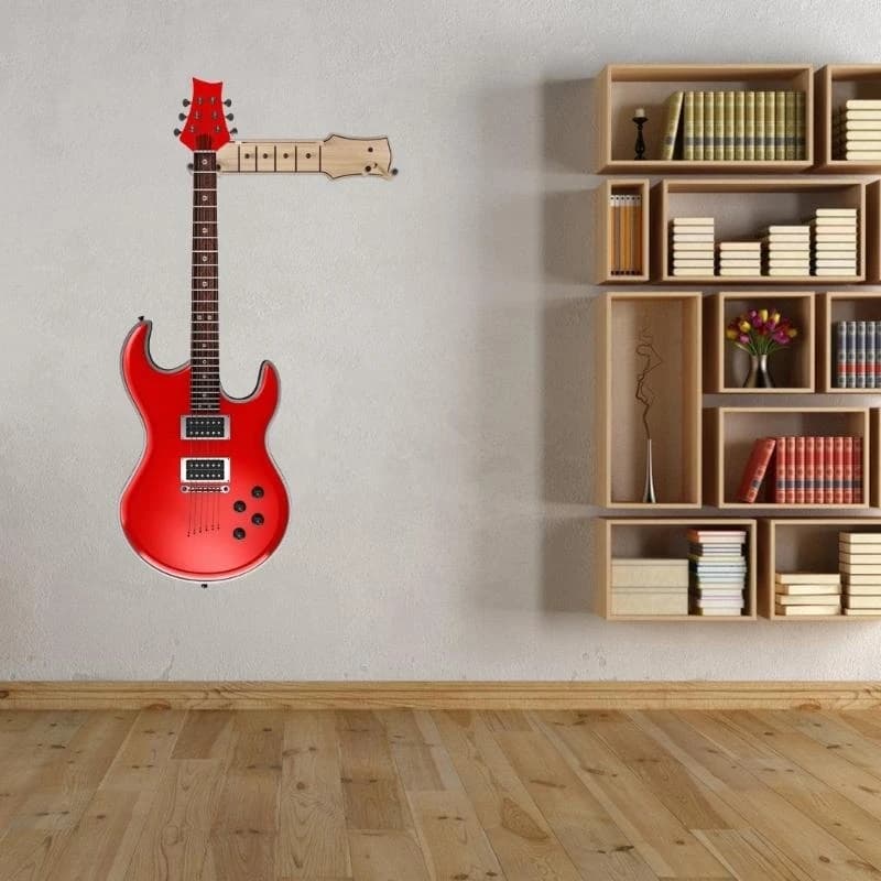 Staffe da parete per chitarra in metallo e legno con supporto per chitarra multi strumento montato a parete