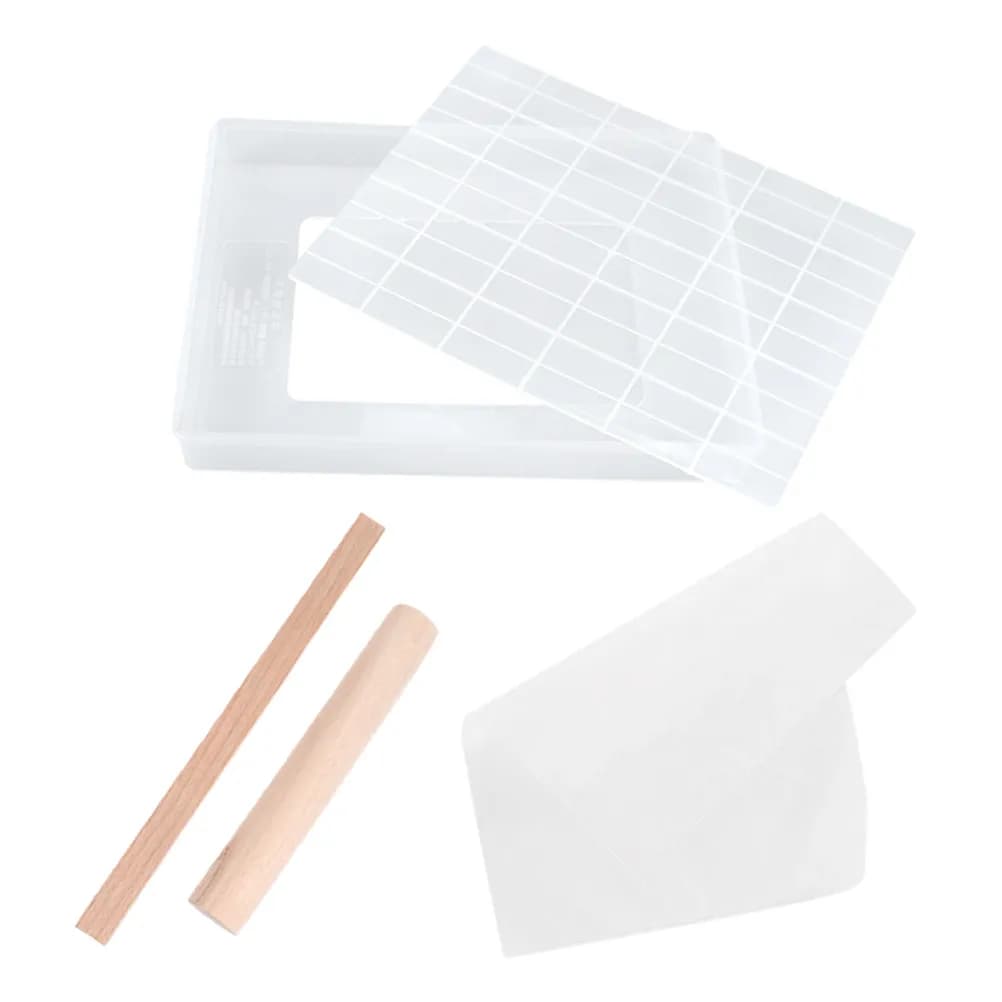 5Pcs Nougat Making Tools Kit Food Grade Plastic Wood Baking Set for DIY Candy Chocolate Sachima Cookies Nonstick Reusable Easy