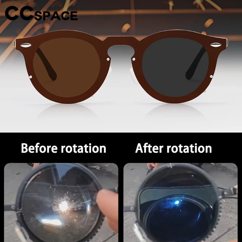 Occhiali da sole rotanti regolabili che cambiano colore Occhiali da sole polarizzati UV400 ad alta trasparenza con lenti ND
