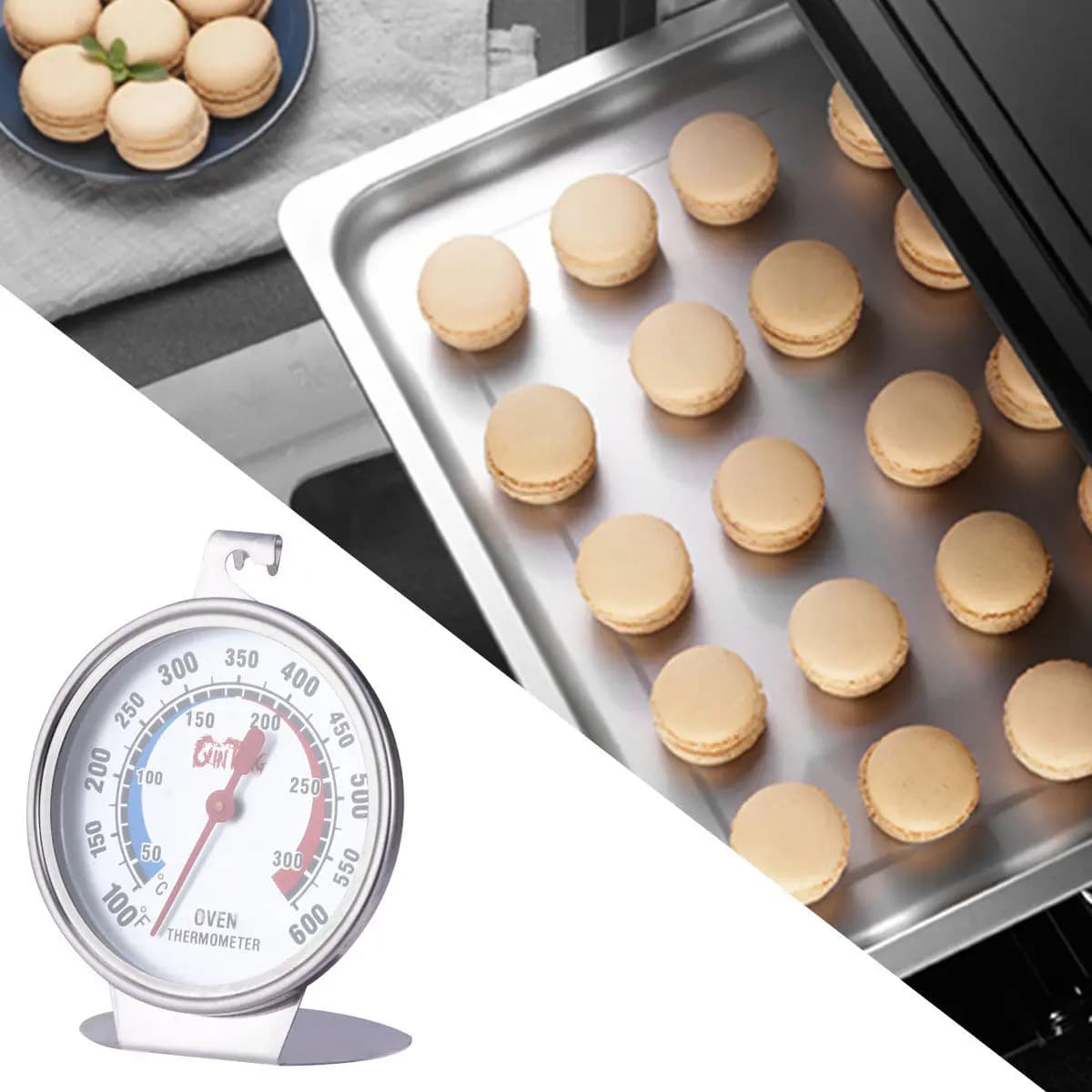 Stainless Steel Dial 100-600, Instant Reading for Oven, Grid, Smoker, Temperature Monitor for Safe Foods