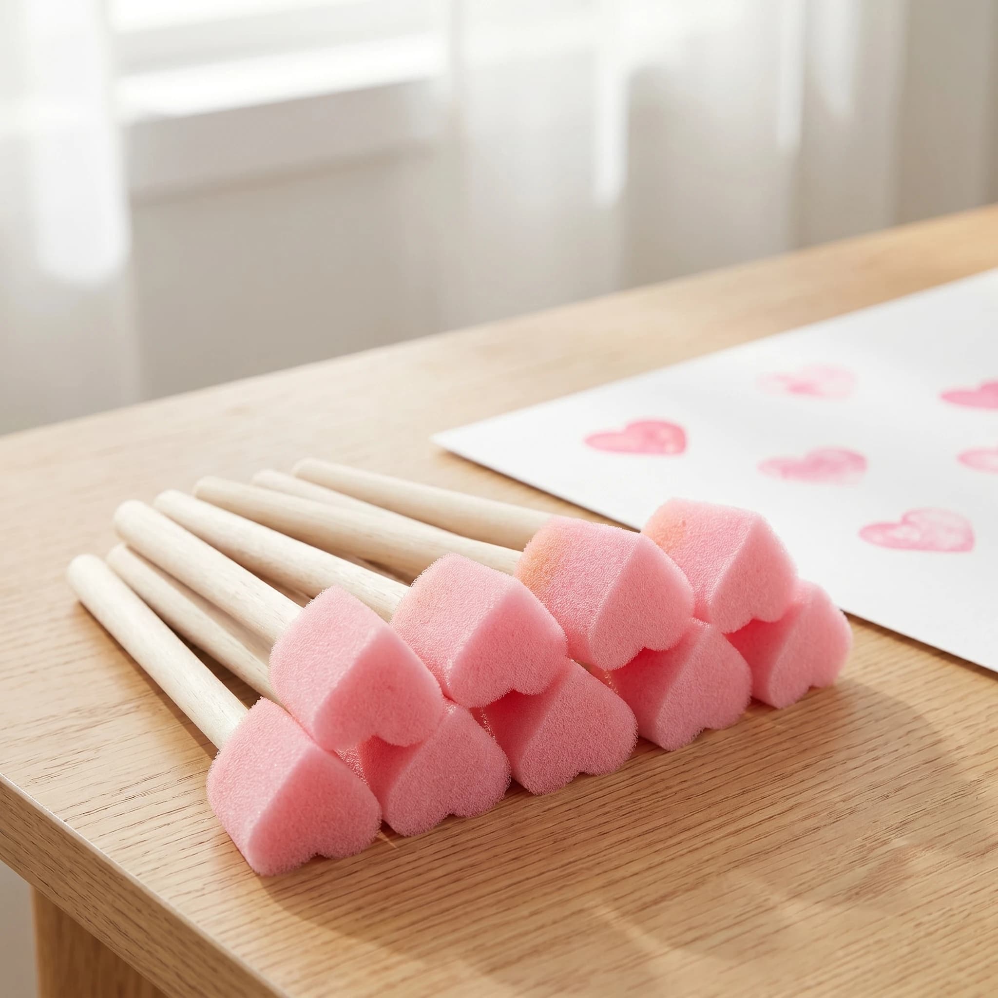 Set of 5/10 Heart Shape Stamps with Heart Pattern, Washables, Fa-da-Te Artistic Tools for Teachers and Hobbies, Painting Stamps Set