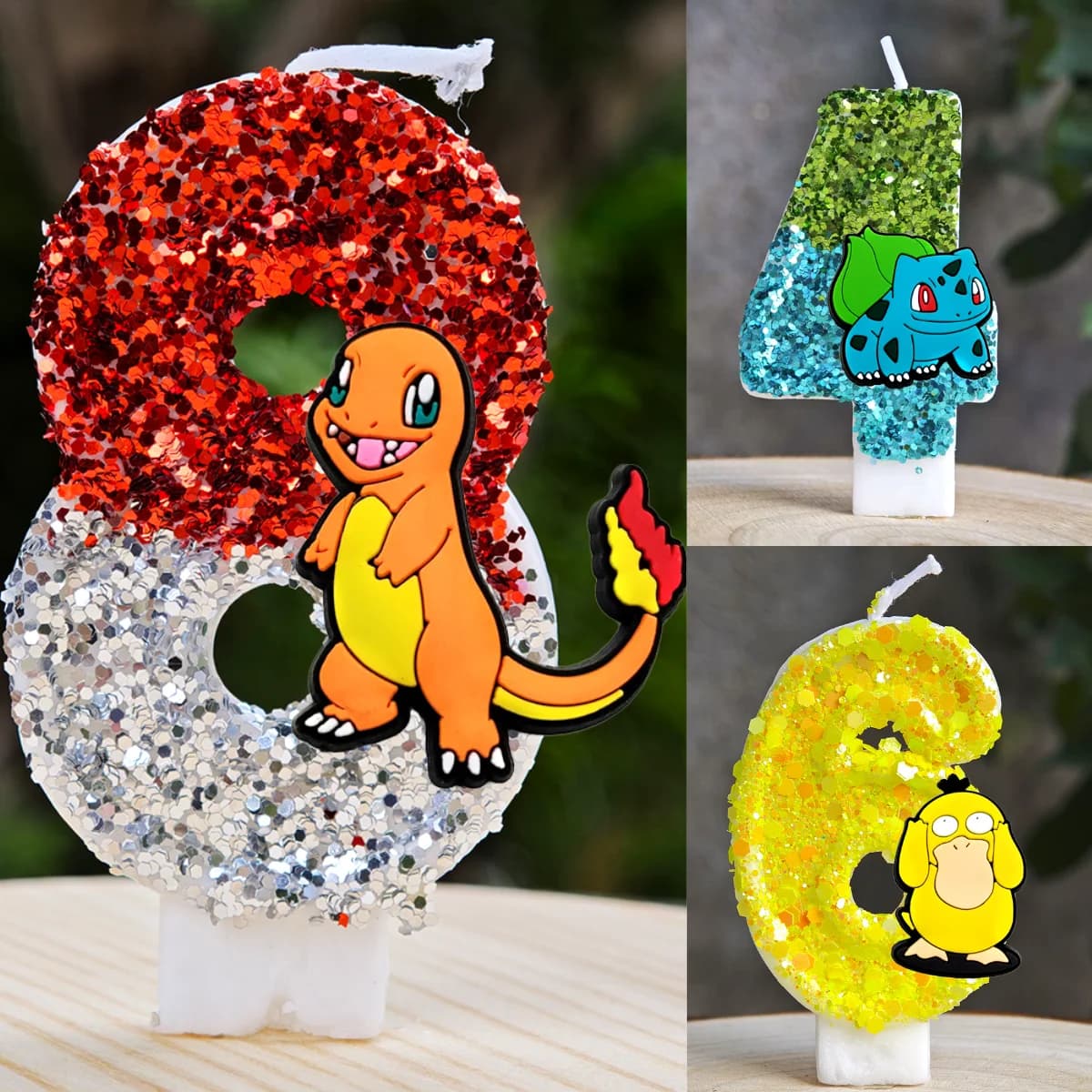 Adorabile candela a forma di Pikachu, decorazione unica per torta di compleanno, ornamento per feste di compleanno.