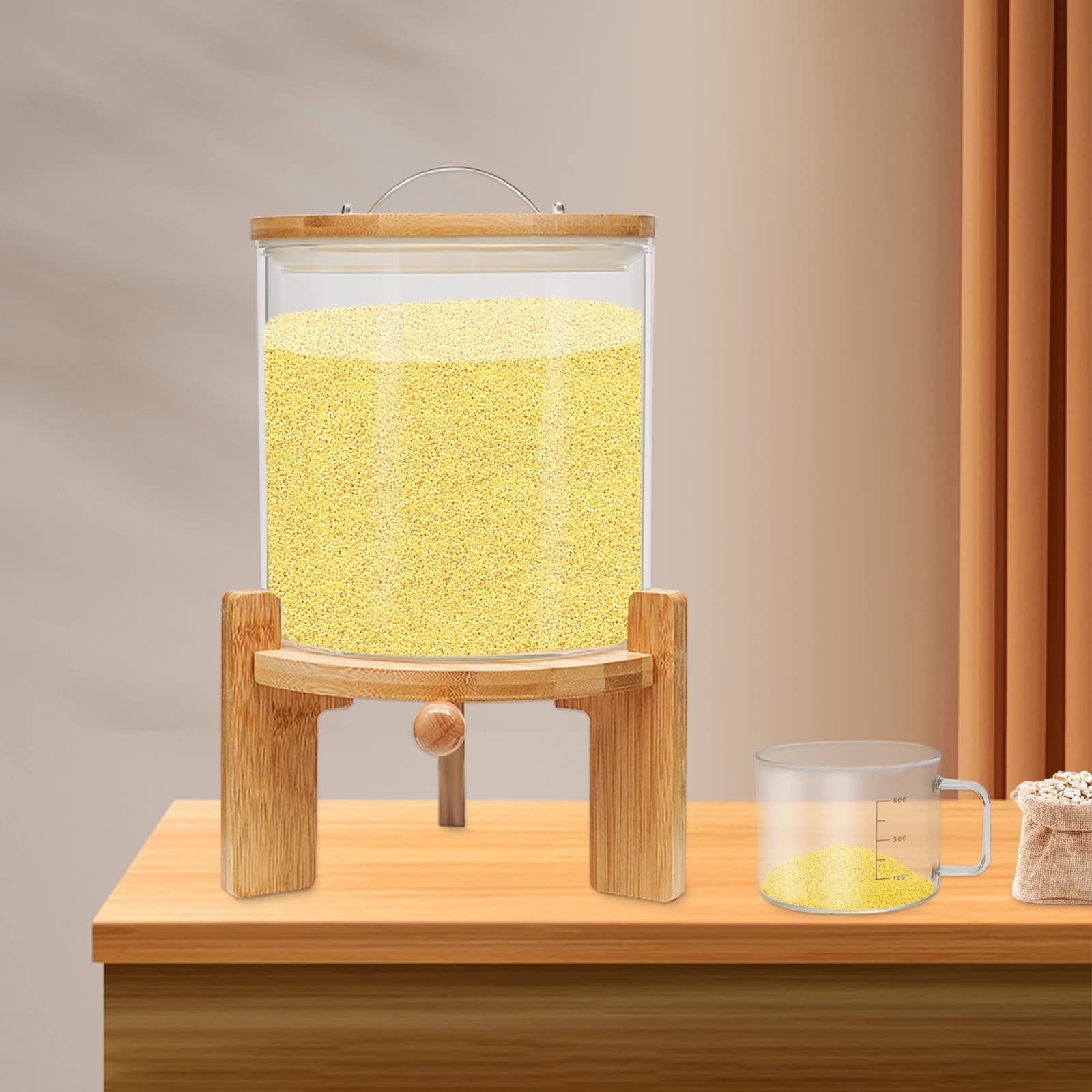 Bymaocar Packing Machine for 5 L Glass Food Containers Sealed Storage Dispenser Bucket for freshness conservation with dust valve