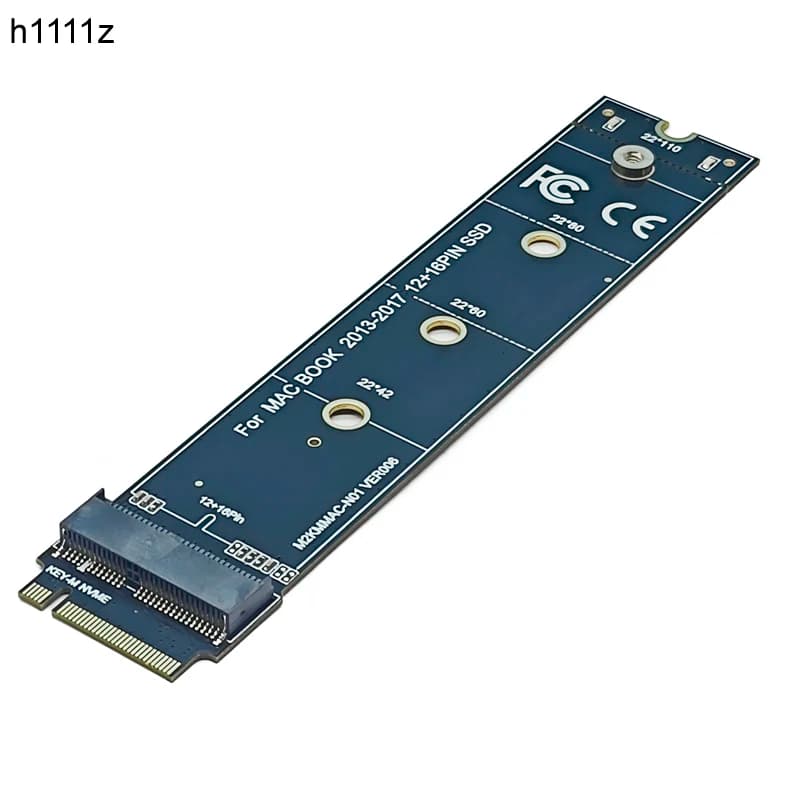 Per Macbook Convertitore SSD Per Macbook 2013 2014 2015 2017 A1465 A1466 12 + 6Pin SSD a M2 KEY-M NVME Riser Card Adattatore 22110 Dimensioni