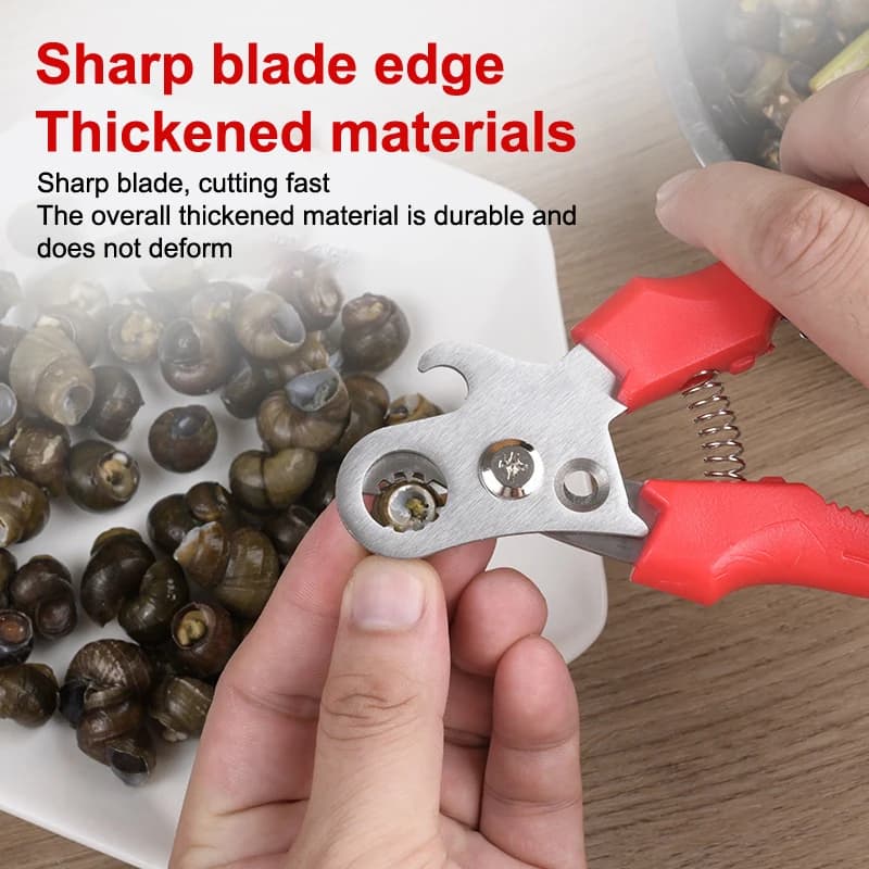 Taglierina per coda di lumaca con apribottiglie Pinza per forbici per lumache professionale Nessun campo di scivolamento Forbici per lumache Strumento per frutti di mare