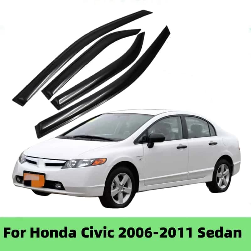 Per Honda CIVIC 2006 2007 2008 2009 2010 2011 Berlina Finestra di automobile Visiera Pioggia Protezione solare Deflettore Ombra Tenda Riparo Impermeabile