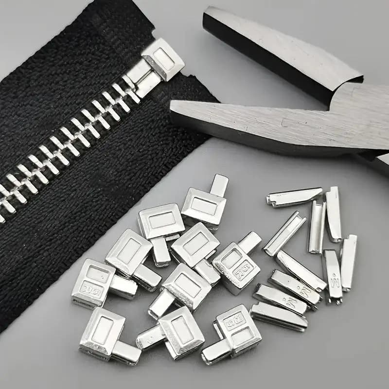 20-Piece Set Premium Metal Zipper Heads Gold Silver Bronze Black - Durable Smooth for DIY Clothing Luggage Repair 2030