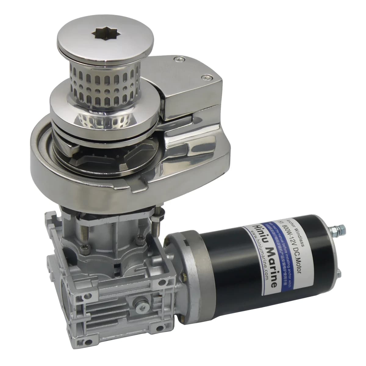 Verricello di ancoraggio verticale in acciaio inossidabile 316L 12V 600W con tamburo a corda per barche da 6-9 m/20-30 piedi H1-612D