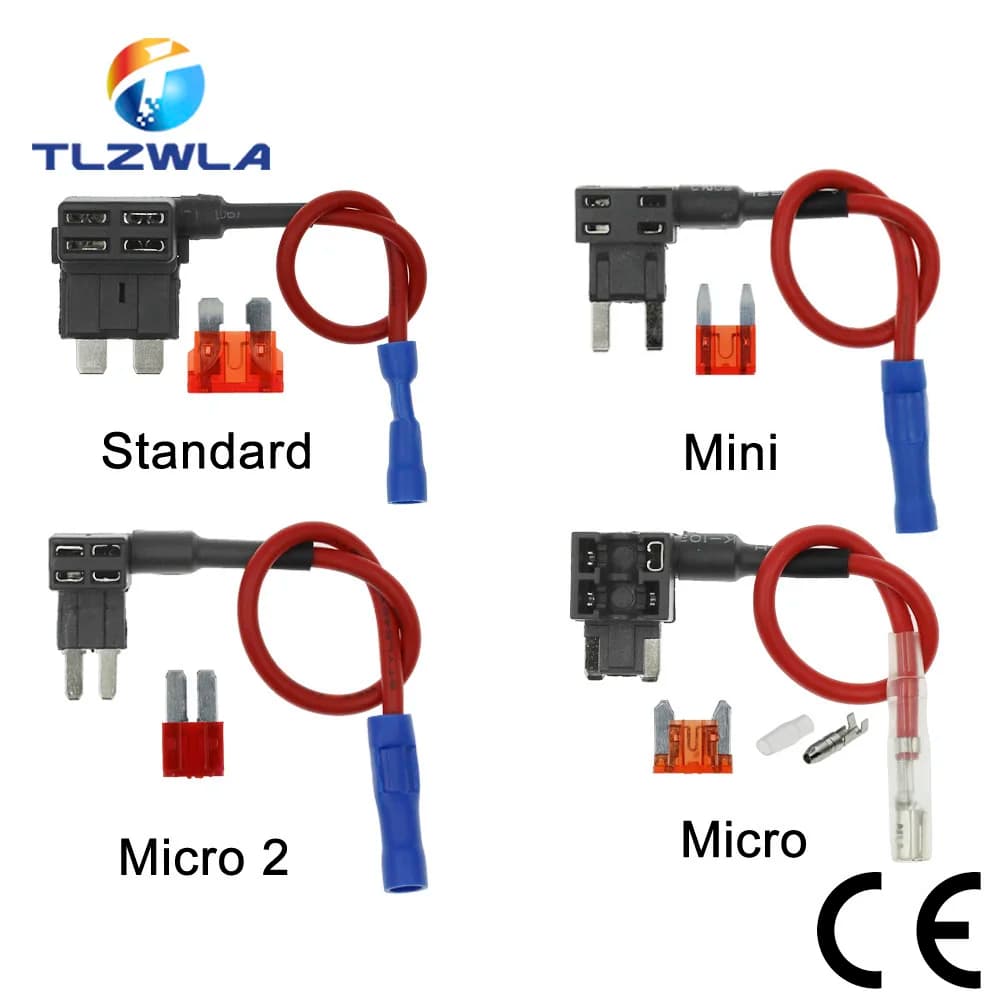 Portafusibile per auto MINI PICCOLO MEDIO da 12 V Adattatore TAP per circuito aggiuntivo con fusibile a lama ATM standard Micro Mini da 10 A