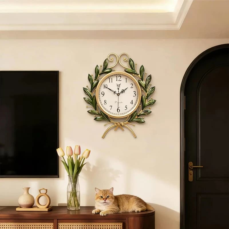 Metal Elegant Glass Wall Clock Green Upgrade Gold Design Luxury Digital Clock Bedroom Modern Relojes De Pared Home Decor Items