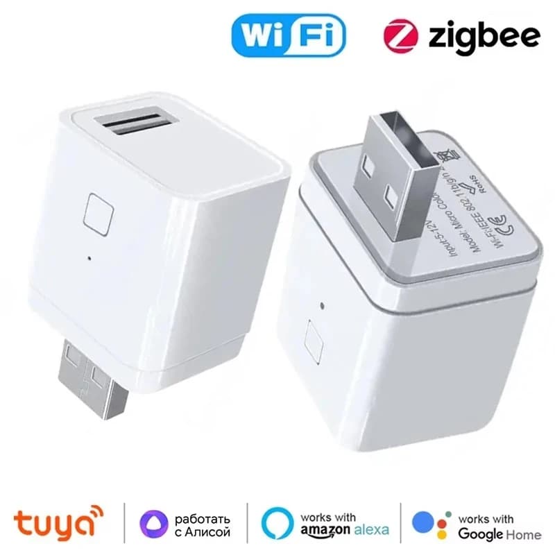 WiFi Tuya Micro USB Adapter, USB WiFi Power Adapter, Intelligent socket with ON/OFF Timer, Compatible with Alexa and Google Assistant, Smart Life