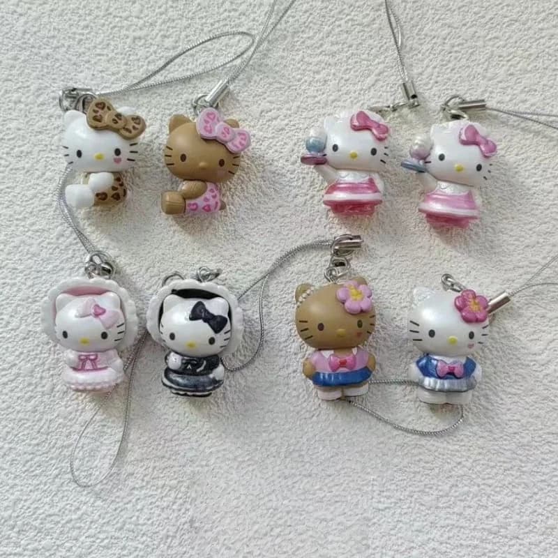 New in Stock: Cute Pendant Black Leather Pendant KT, Blind Box, Hanging Decoration for Case Phone KT Cat, Surprise Gift